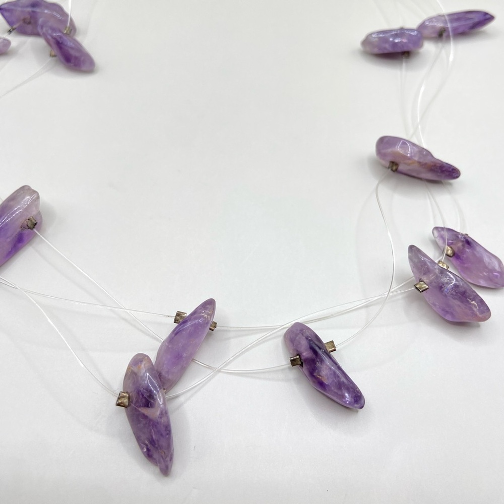 Vintage Amethyst Stone Chunk Necklace - Picture 2 of 9